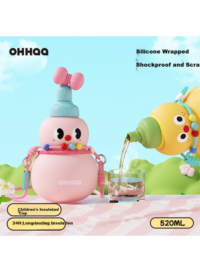 Ohhaa Insulated Bottle, Gourd-shaped Water Jug, Stylish 316 Stainless Steel, With Straw For Students, Children's School-specific Water Cup - Image 2