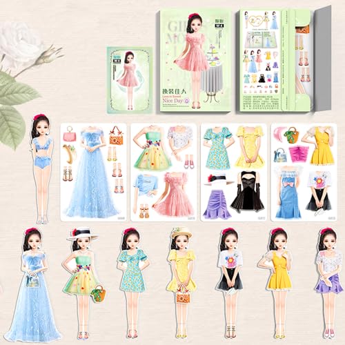 Daniel Axel Magnetic Princess Dress Up Paper Doll Pretend Play Toys Magnet People Clothes Puzzles Game for 3 Year Old Girls ToddlerPreschool Learning Created Imagine Set Birthday Gift D Set - Image 1