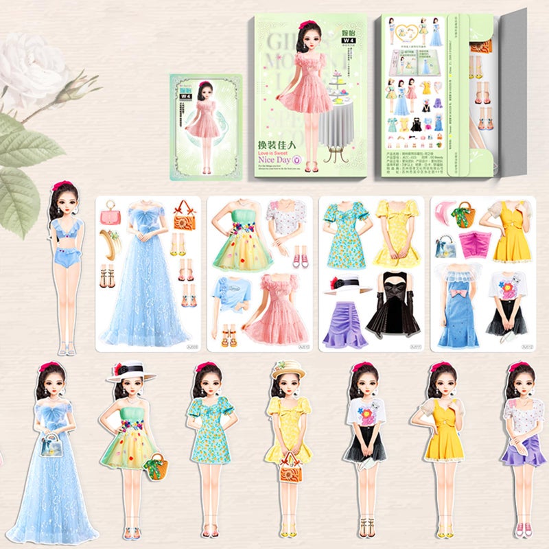 Daniel Axel Magnetic Princess Dress Up Paper Doll Pretend Play Toys Magnet People Clothes Puzzles Game for 3 Year Old Girls ToddlerPreschool Learning Created Imagine Set Birthday Gift D Set - Image 2