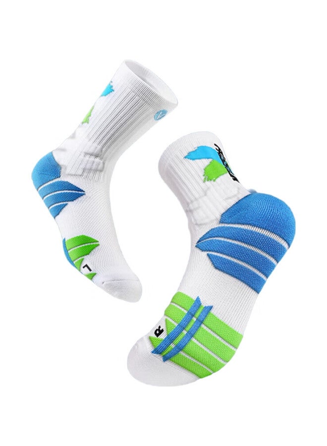 VEIDOORN Basketball Socks Sweat-Absorbent Anti-Slip Towel Bottom Sports Socks Men And Women Long Tube Breathable Anti-Friction Pressure-Enhanced Style 3 Pairs Pack R - Image 1