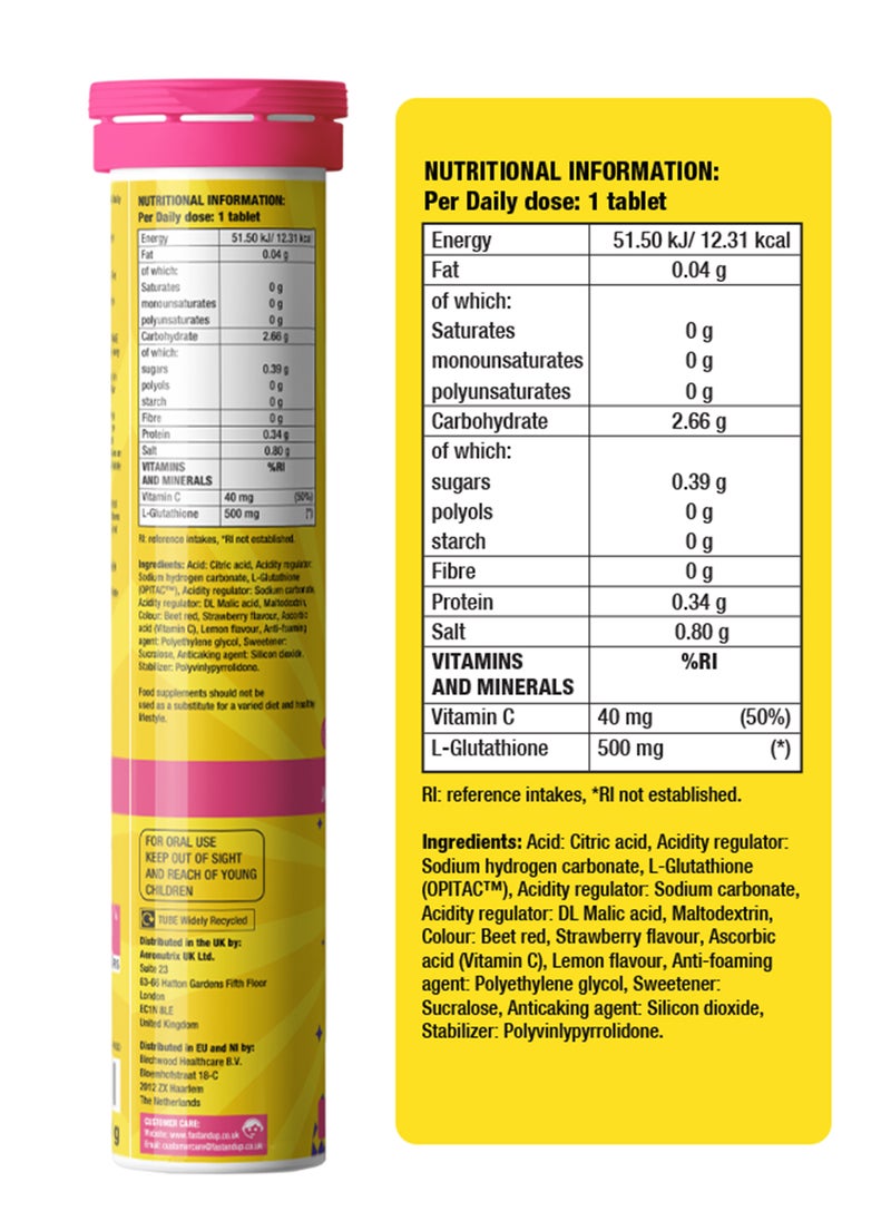 CHICNUTRIX Glow for Skin Radiant & Even-toned skin - 20 Effervescent Tablets - Strawberry & Lemon Flavour  - Image 2