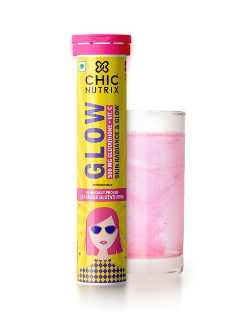 glutathione fizz tablet CHICNUTRIX Glow - Japanese Glutathione & Vit. C for skin radiance & even  tone - 20 Effervescent Tablets, Strawberry-Lemon flavour | Best Price  Kuwait