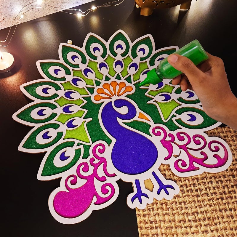 Ascension Portable Rangoli (11 inches) Stencil for Decor DIY Craft Reusable Templates for Floor Table Just Fill with Rangoli Atta or Grains for Navratri Pongal Pooja Mandir Rangoli Mats for Decoration(Design 5) - Image 2