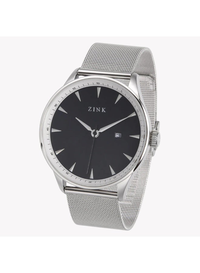 زنك ساعة رجالية من ZINK بحركة كوارتز وميناء أسود من الفولاذ المقاوم للصدأ | ZK127G1MS-26 - Image 3