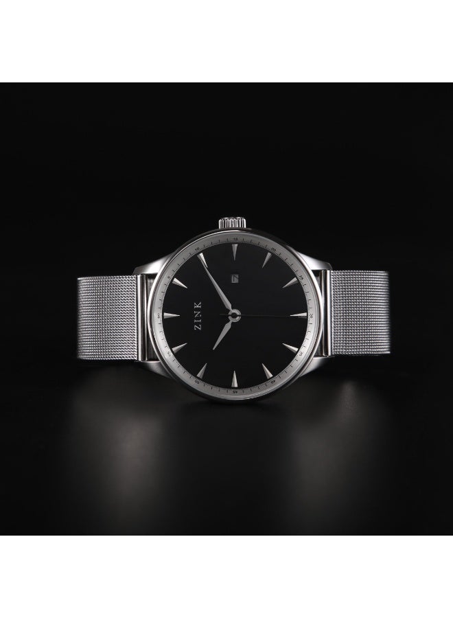 زنك ساعة رجالية من ZINK بحركة كوارتز وميناء أسود من الفولاذ المقاوم للصدأ | ZK127G1MS-26 - Image 5