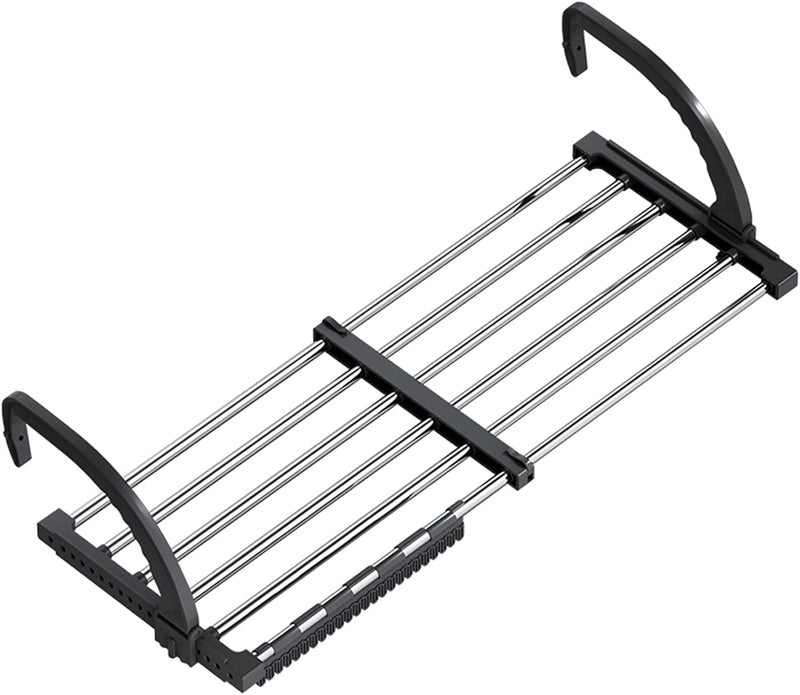 DAYONG Portable Clothes Drying Rack,Clothes Hanging for Balcony,Windowsill and Guardrail,Laundry Rack Door Hanger Rod for Indoor Outdoor for Towels, Lingerie, Hosiery,Shoes (Telescopic 51-90cm) - Image 1