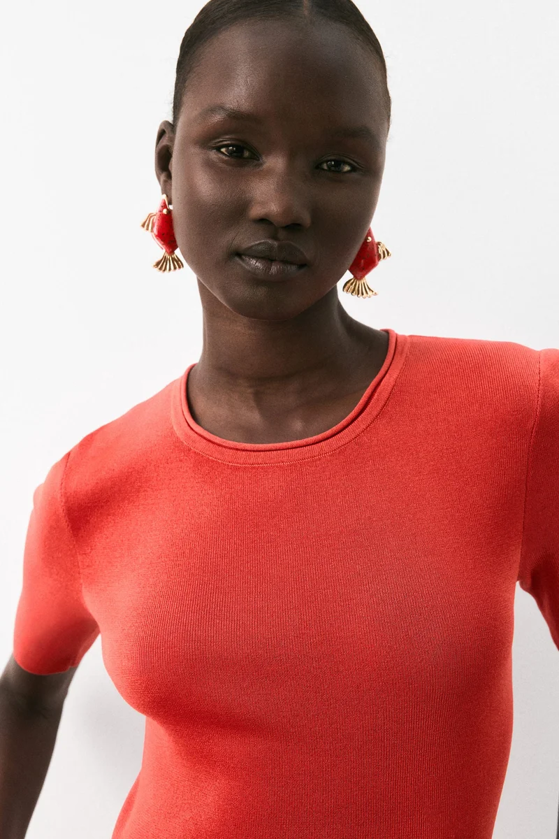 H&M Fine-knit T-shirt