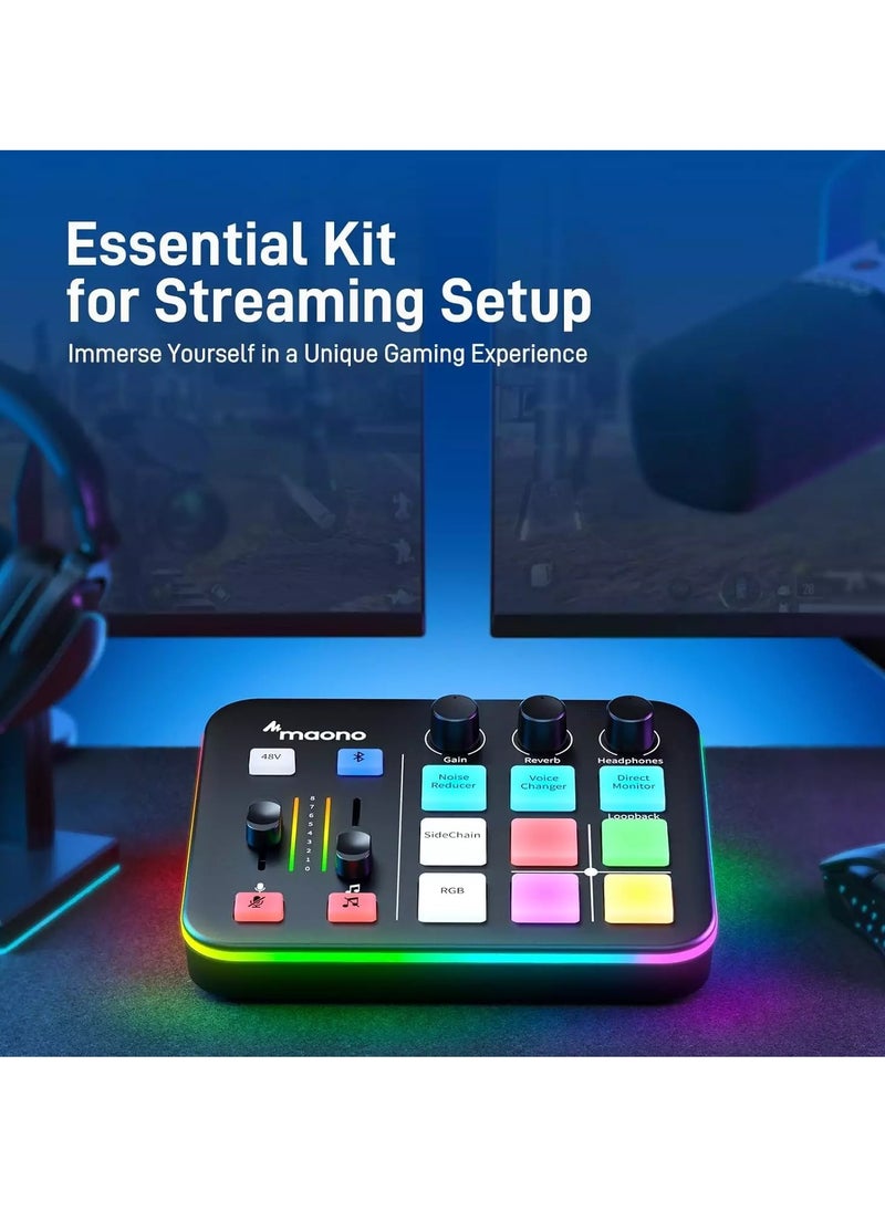 G1 NEO Gaming Audio Mixer Interface ,with Pro-preamp, RGB, Bluetooth, 48V Phantom Power