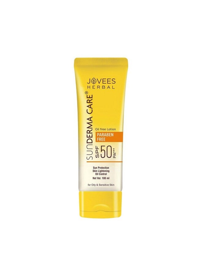 Jovees Herbal Sun Derma Care Lotion SPF 50 PA+++ Broad Spectrum, UVA/UVB Protection | Oil Free, Quick Absorption & Lightweight | For oily and sensitive skin 100ml - Image 1