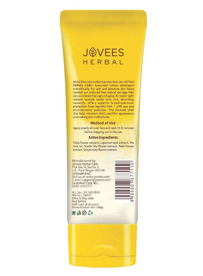 Jovees Herbal Sun Derma Care Lotion SPF 50 PA+++ Broad Spectrum, UVA/UVB Protection | Oil Free, Quick Absorption & Lightweight | For oily and sensitive skin 100ml - Image 2