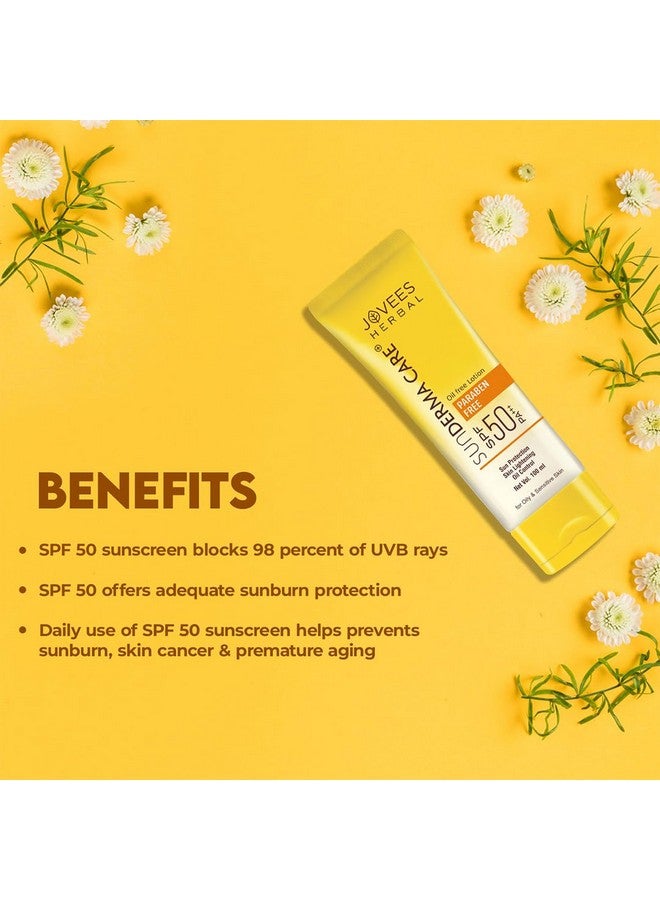 Jovees Herbal Sun Derma Care Lotion SPF 50 PA+++ Broad Spectrum, UVA/UVB Protection | Oil Free, Quick Absorption & Lightweight | For oily and sensitive skin 100ml - Image 4
