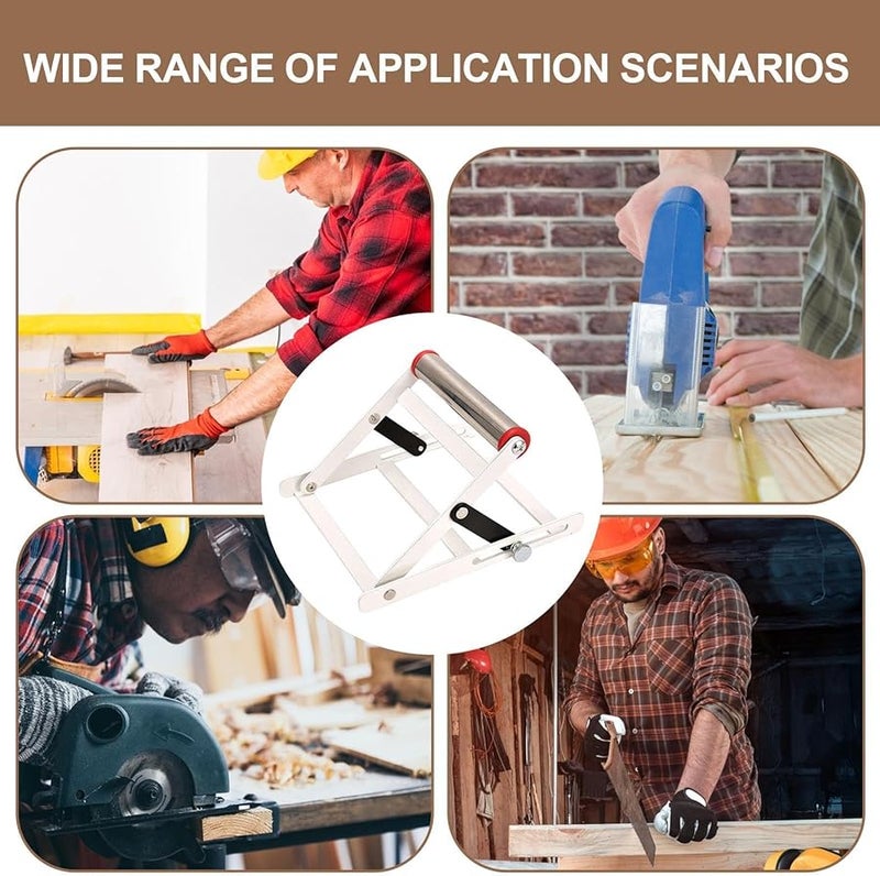 Foldable Height Adjustable Table Saw Stand Roller Support Rack Stainless Steel - Image 5