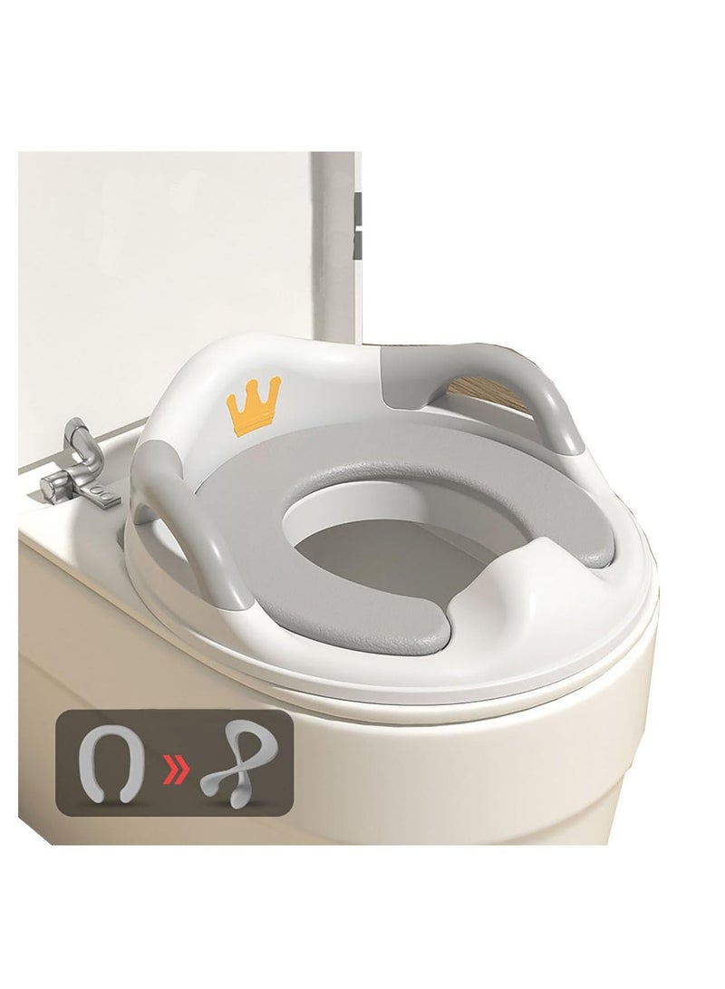 تراسل مقعد تدريب الأطفال على استخدام النونية للأطفال، حلقة تدريب على استخدام المرحاض مع مقابض ومسند ظهر، أغطية مقعد مرحاض محمول للأطفال الصغار وسائد مقعد تدريب على استخدام النونية، للاستخدام في المراحيض البيضاوية - Image 1