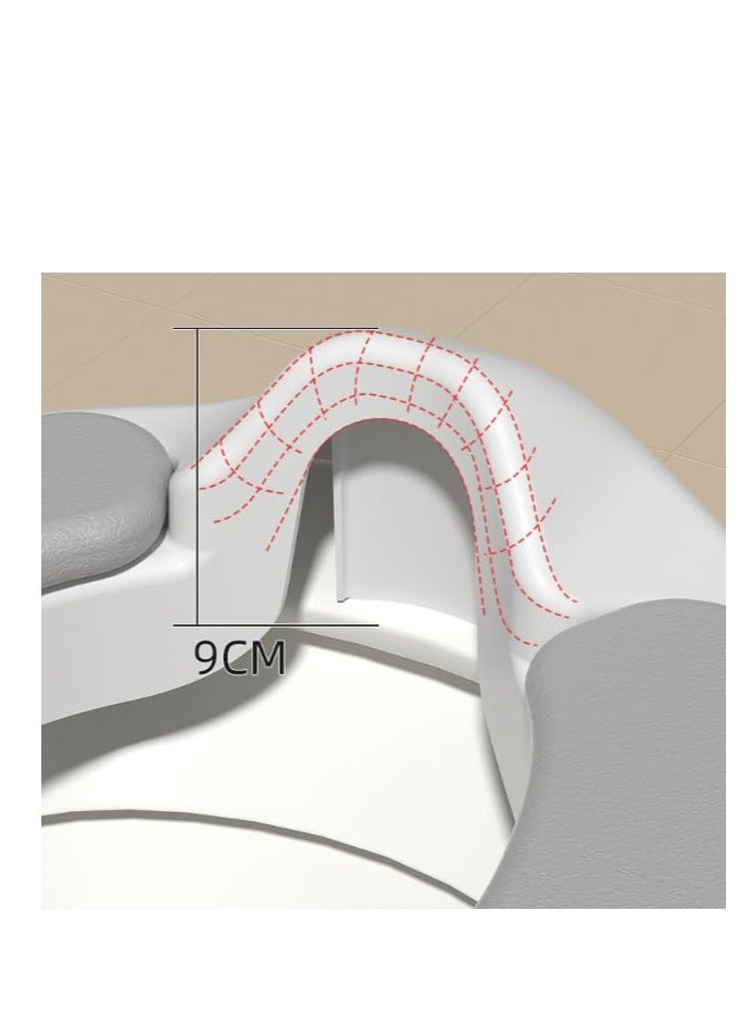 تراسل مقعد تدريب الأطفال على استخدام النونية للأطفال، حلقة تدريب على استخدام المرحاض مع مقابض ومسند ظهر، أغطية مقعد مرحاض محمول للأطفال الصغار وسائد مقعد تدريب على استخدام النونية، للاستخدام في المراحيض البيضاوية - Image 4
