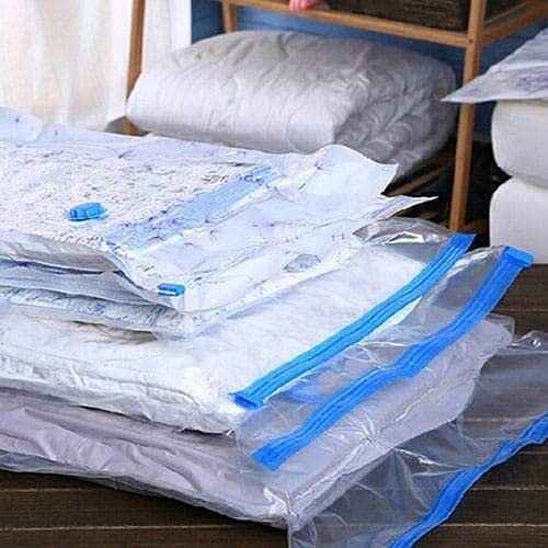 Kavid kevid Vacuum Storage Bag Reusable Ziplock Space Saver Sealer Bags with Hand Pump for Travel Ziplock Bags for Bedding Comforter Pillows Towel Blanket Clothes Packing vacuum Organizer Bags Set of 4 - Image 3