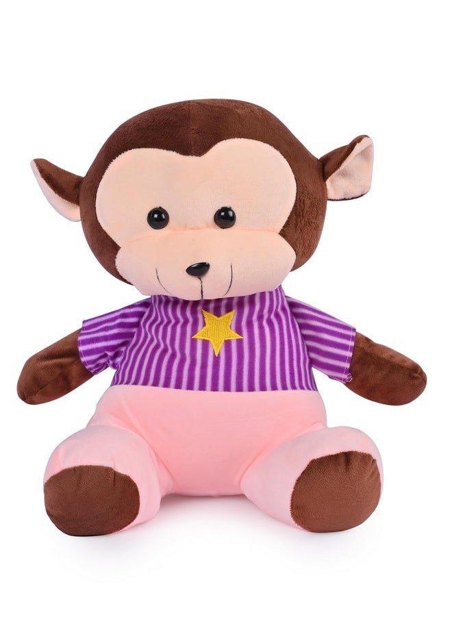 Besties Soft Stuffed Plush Monkey Animal Toy For Kids Room Home Decoration (Size. 32 Cm) (Purple)  - Image 1