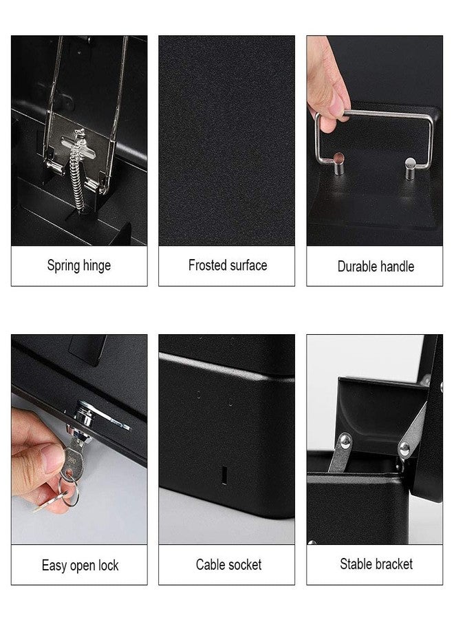 SKYLUME® Metal Cash Box Lockable Money, Coin and Note Security Box Large Cash Box with Lock - New Metal Money Tin 100% Safe, 30 cm x 24 cm x 9 cm, Black - Image 4