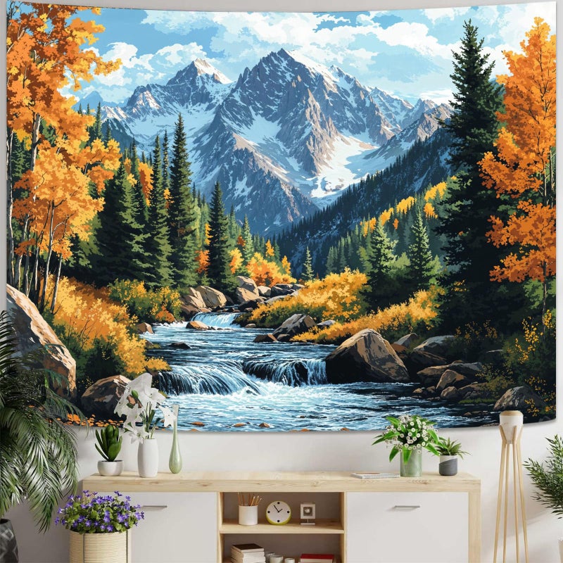 kampdream Landscape Tapestry, Scenery Art Wall Tapestries, Nature Wall Decor for Bedroom Living Room Backdrop Colorado Peak Mountain Art 36Ã—48 inches - Image 1