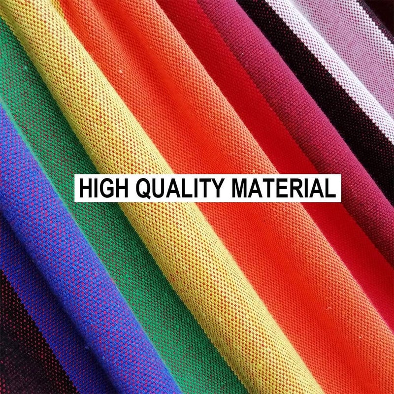 GOCAN Brazilian Single Hammock 1 Person Canvas 200X100cm Total Length 310cm Load 250kg Cotton Hammock for Patio Porch Garden Backyard Lounging Outdoor and Indoor (Full color) - Image 2