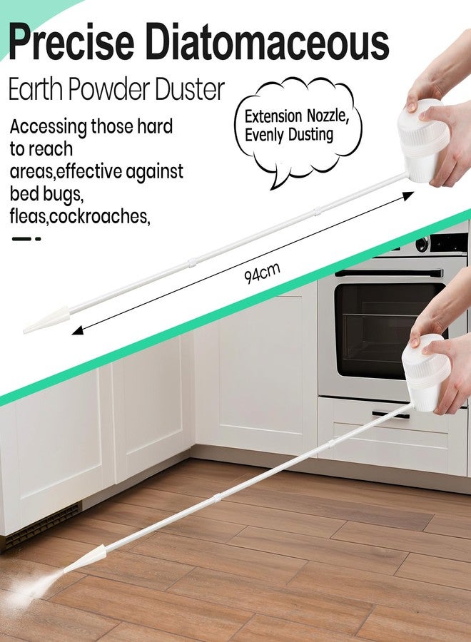 Mysora Diatomaceous Earth Powder Duster with 12" to 36" Extended Reach, Diatomaceous Earth Powder Applicator for Pest Control, Sprayer for Home, Lawn & Hard to Reach Areas (White - Image 4