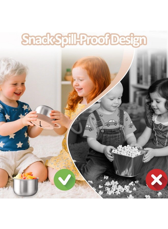 BUSOHA أكواب وجبات خفيفة للأطفال من بوسوها - عبوة 2 بسعة 9 أونصات مع غطاء مانع للتسرب وحامل سيليكون، حاويات وجبات خفيفة للسفر للأطفال، آمنة في غسالة الصحون، سيليكون من الدرجة الغذائية - Image 5