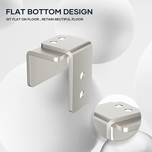 EaseLife Sliding Barn Door Bottom Floor Guide,U Shape,Flexible Adjustable Fit Distance,Flush Flat Bottom Design,Wall Mount System,for Door & Cabinet,Brushed Nickle,2 Pack - Image 4