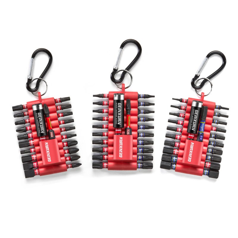 Geinxurn (PH/TORX/HEX/PZ/SQ/SL) Screwdriver Bits Set, 66 Pieces Impact 1â€/ 2â€Magnetic S2 Steel Multi Power Insert Driver Bits and 3Pc Bit Holder with Organizer Sleeve - Image 1