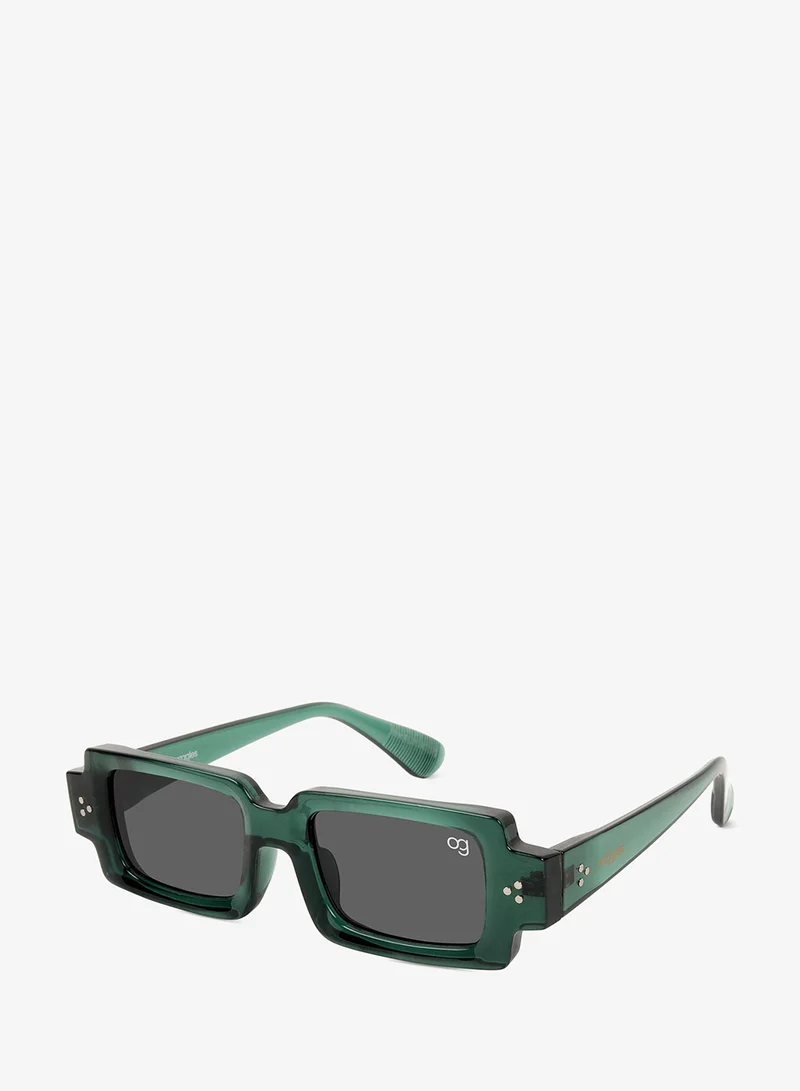 Woggles Designer Green Rectangle Sunglasses| Men &Women| 100% Uv Protection
