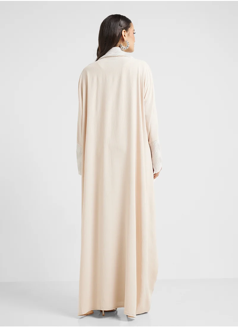 hayas closet Embroidered Flared Sleeve Abaya