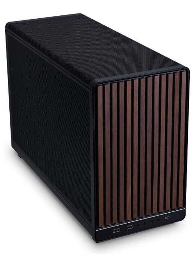 LIAN LI A3-mATX-WD Black Computer Case, 26.3L Micro Form Factor Chassis, Supports Up to 360mm Radiator & 10x 120mm Fan Support, Compatible with ATX/SFX/SFX-L PSUs, Steel Mesh Side & Top Panels with Premium Wood Finish, Black | G99.A3X.WD - Image 2