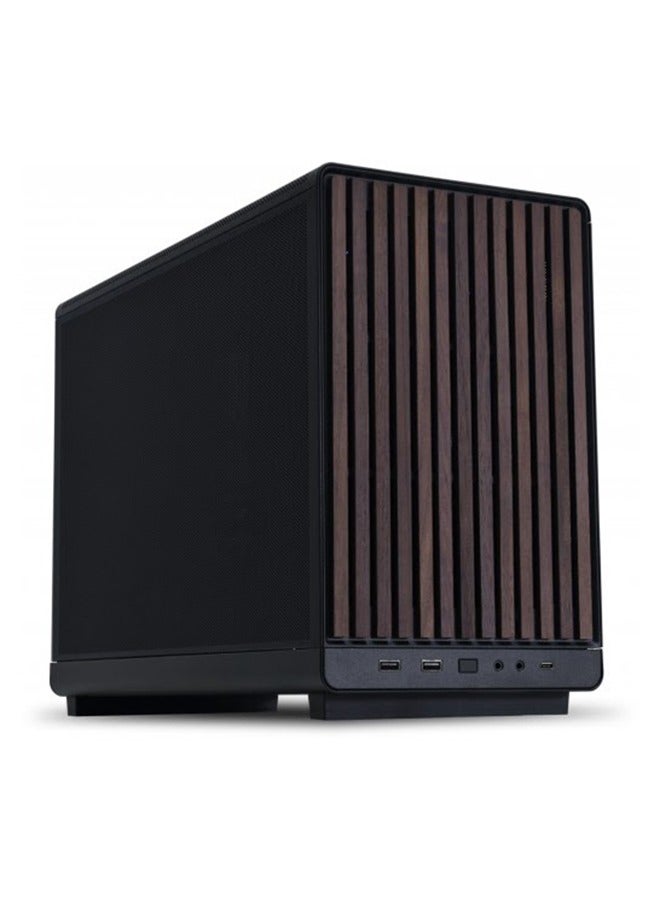 A3-mATX-WD Black Computer Case, 26.3L Micro Form Factor Chassis, Supports Up to 360mm Radiator & 10x 120mm Fan Support, Compatible with ATX/SFX/SFX-L PSUs, Steel Mesh Side & Top Panels with Premium Wood Finish, Black | G99.A3X.WD