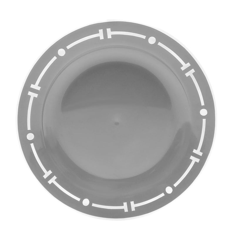 Cutting EDGE Cutting EDGE Round Double Colour Dinner PlatesUnbreakable Lightweight Reusable Dishwasher Safe Lunch Dinner Families Kids Special Daily Use Regular Design Set of 6 Grey 21 cm - Image 2