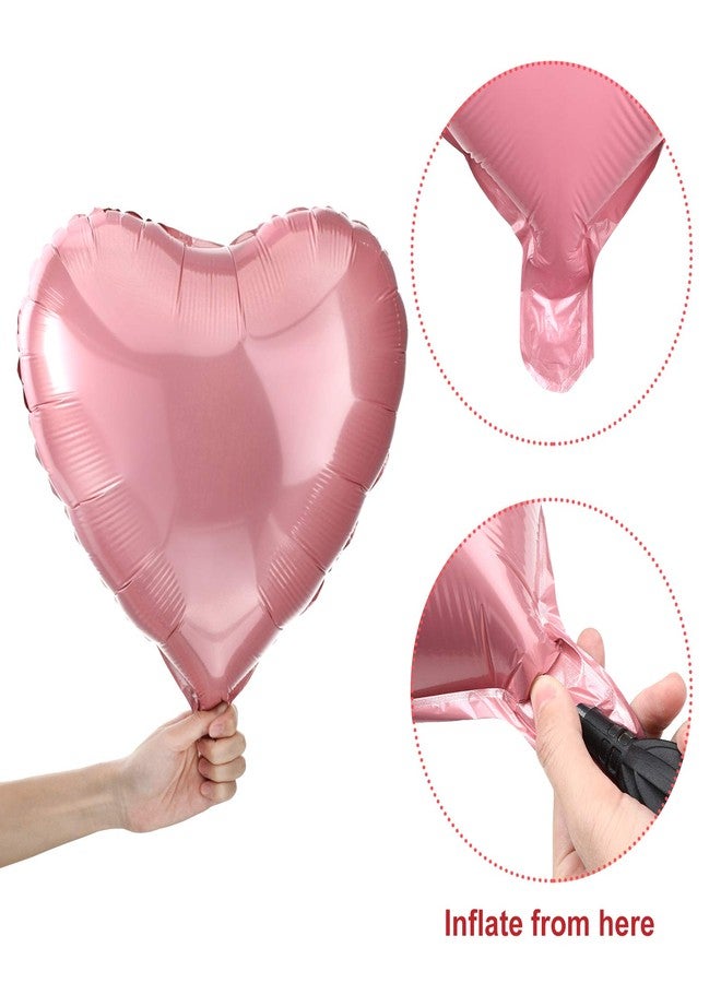 Gejoy 32 Pieces Red Heart Balloons 18 Inch Heart Shaped Foil Balloons Valentines Day Mylar Balloons for Valentines Day, Wedding, Engagement Decoration (Pink) - Image 3