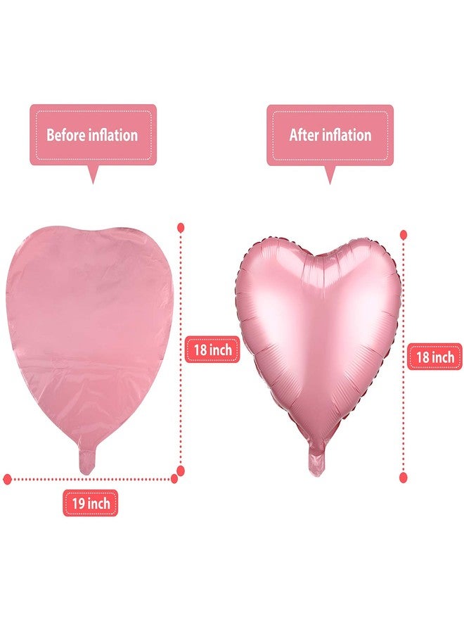 Gejoy 32 Pieces Red Heart Balloons 18 Inch Heart Shaped Foil Balloons Valentines Day Mylar Balloons for Valentines Day, Wedding, Engagement Decoration (Pink) - Image 2