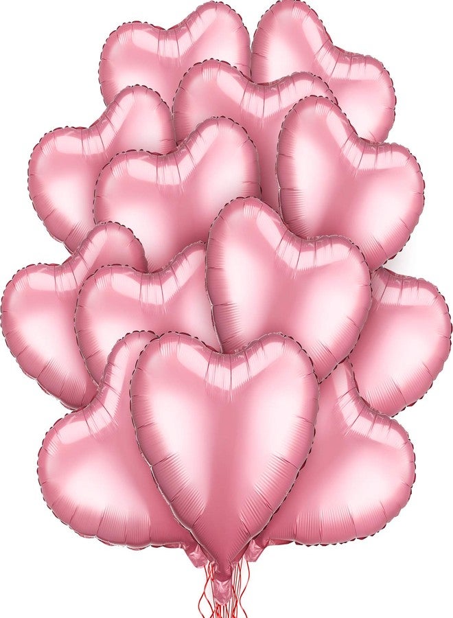 Gejoy 32 Pieces Red Heart Balloons 18 Inch Heart Shaped Foil Balloons Valentines Day Mylar Balloons for Valentines Day, Wedding, Engagement Decoration (Pink) - Image 1