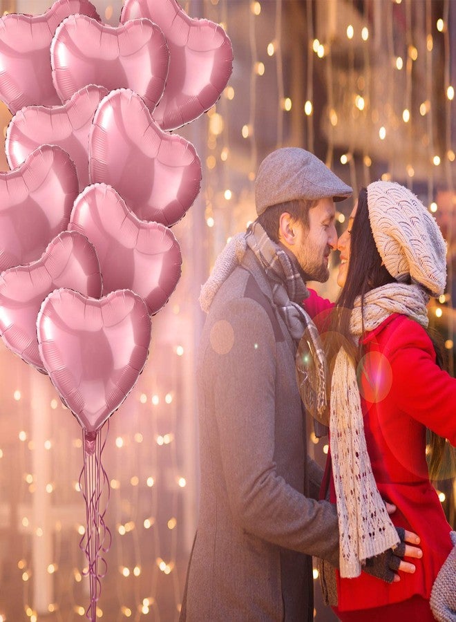 Gejoy 32 Pieces Red Heart Balloons 18 Inch Heart Shaped Foil Balloons Valentines Day Mylar Balloons for Valentines Day, Wedding, Engagement Decoration (Pink) - Image 4