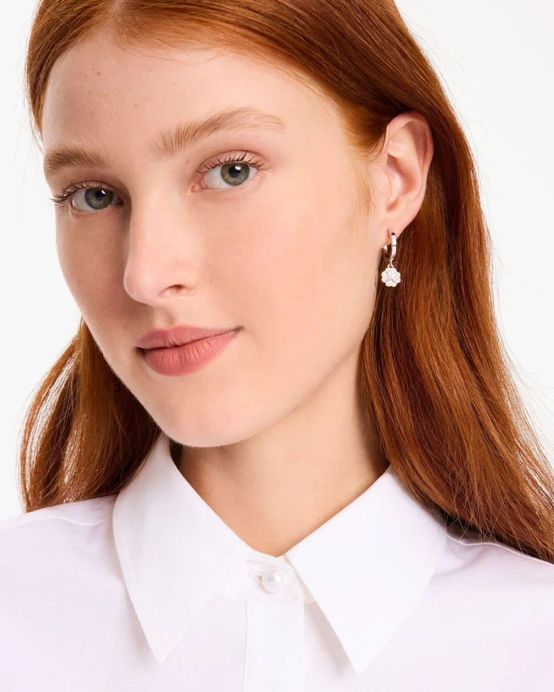 Kate Spade Heritage Bloom Huggie Drop Earrings