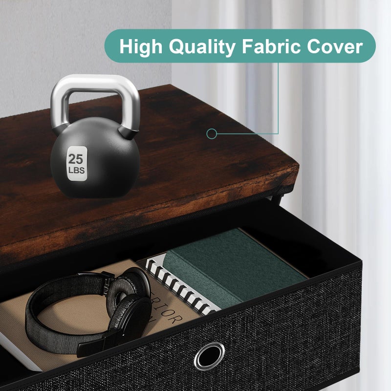VASICAR Nightstand with 5 Drawers, Clothes Storage Organizer, Small Fabric Dresser for Bedroom, Closet, Entryway, Hallway, Nursery, Dorm - Image 5