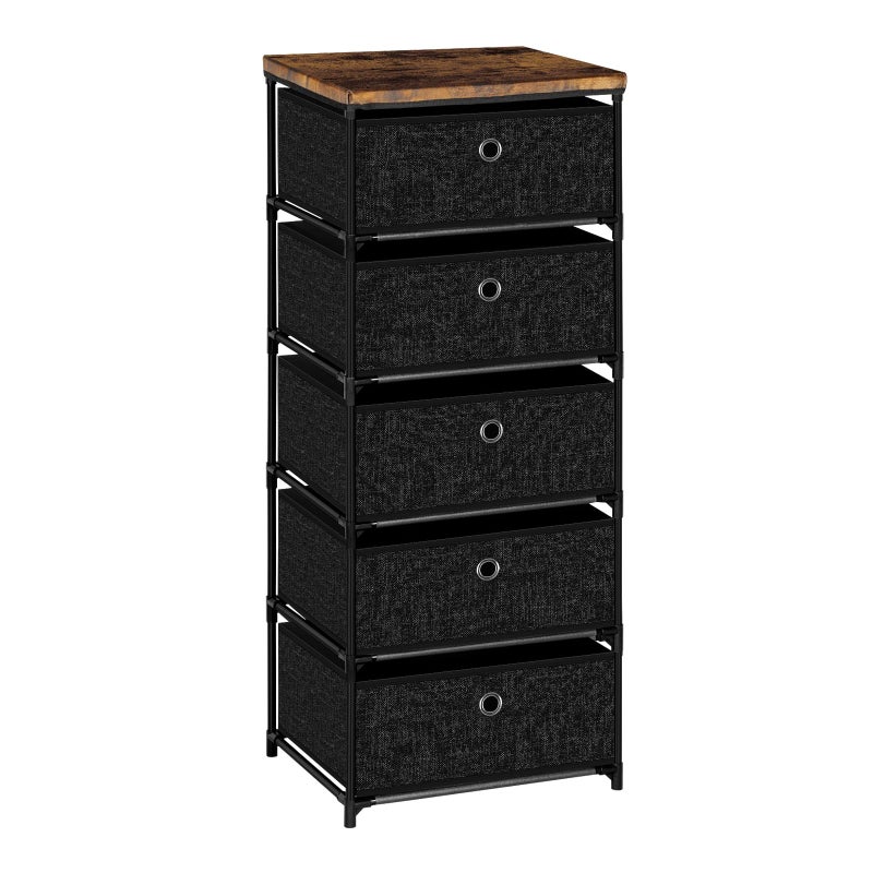 VASICAR Nightstand with 5 Drawers, Clothes Storage Organizer, Small Fabric Dresser for Bedroom, Closet, Entryway, Hallway, Nursery, Dorm - Image 1