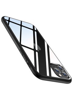 Case Compatible With iPhone 11 Pro Max 6.5 Inch Clear Case Shockproof Hard PC + Soft Silicone Not Yellowing Transparent Protective Slim Case Phone (Black)