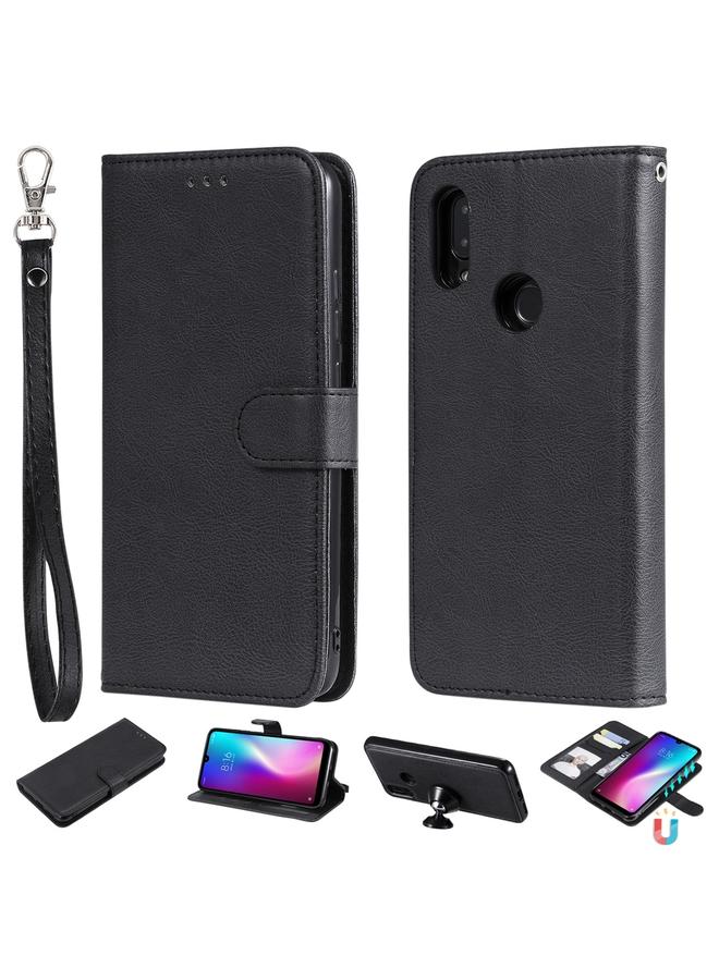 Case For Xiaomi Redmi 7 Solid Color Horizontal Flip Protective Case with Holder & Card Slots & Wallet & Photo Frame & Lanyard