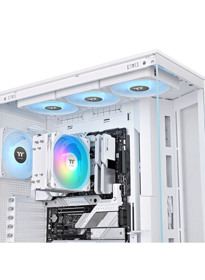 Thermaltake UX400 ARGB Sync CPU Air Cooler – 120mm PWM Fan, 240W TDP, 4x 6mm Direct Contact Copper Heat Pipes, 62.72 CFM, 25dBA, 5V Addressable RGB (9 LEDs), Aluminum Heatsink, Intel & AMD Compatible, White | CL-P143-AL12SW-A - Image 5