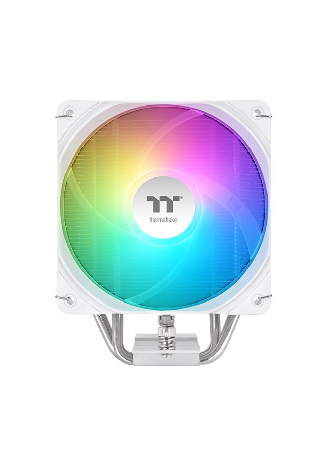 Thermaltake UX400 ARGB Sync CPU Air Cooler – 120mm PWM Fan, 240W TDP, 4x 6mm Direct Contact Copper Heat Pipes, 62.72 CFM, 25dBA, 5V Addressable RGB (9 LEDs), Aluminum Heatsink, Intel & AMD Compatible, White | CL-P143-AL12SW-A - Image 2