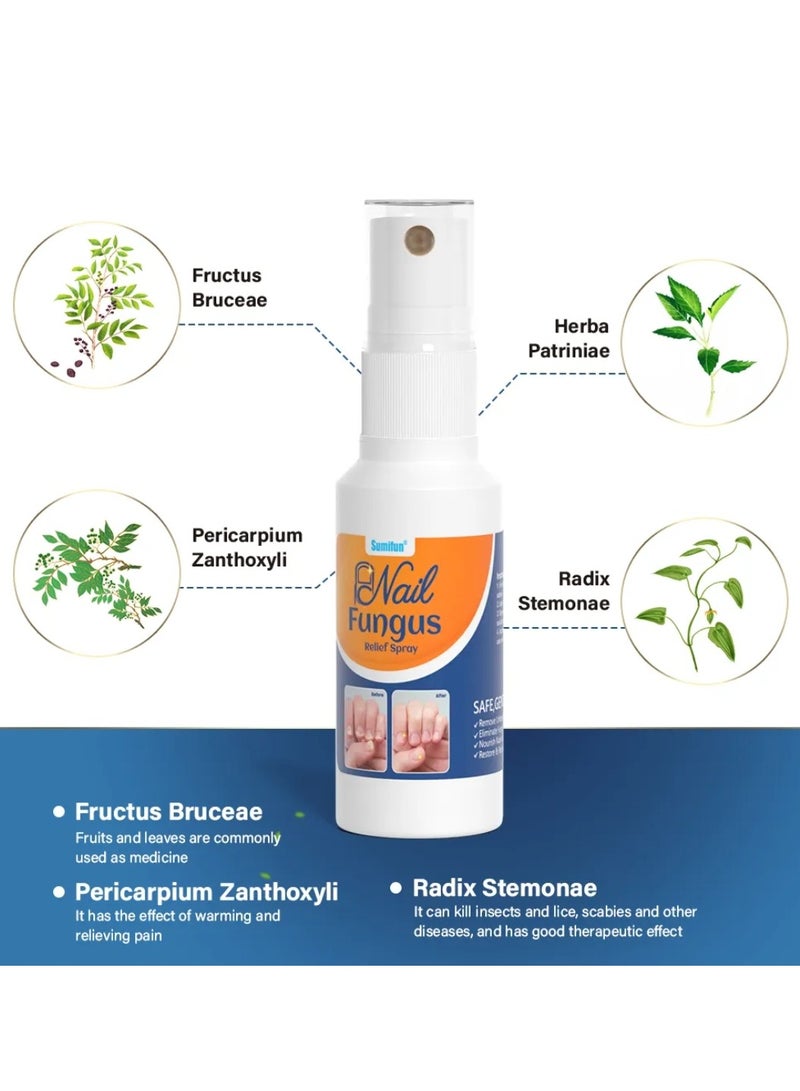 Sumifun بخاخ تخفيف فطريات الأظافر لتجديد الأظافر اليدوية والقدمية، إصلاح مضاد للفطريات، تنعيم وترطيب الأظافر، تغذية واستعادة الأظافر الصحية، بخاخ علاج فطريات الأظافر 30 مل - Image 2