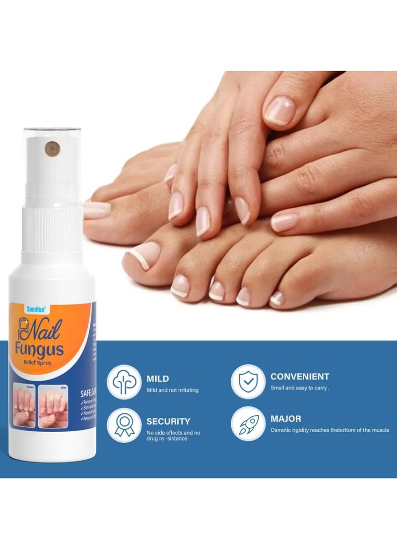 Sumifun بخاخ تخفيف فطريات الأظافر لتجديد الأظافر اليدوية والقدمية، إصلاح مضاد للفطريات، تنعيم وترطيب الأظافر، تغذية واستعادة الأظافر الصحية، بخاخ علاج فطريات الأظافر 30 مل - Image 3
