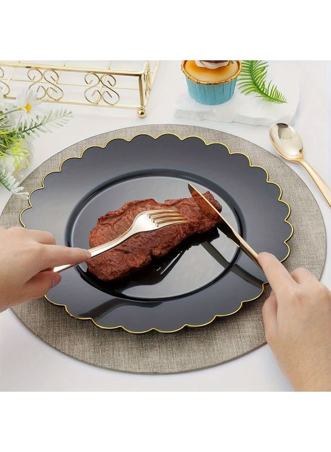 60 Pieces Golden Plated Plastic Dinnerware Set Party Tableware For 20 People Hand Washable Reusable Cutlery For Birthdays Weddings Valentine Day New Year Eve - Image 3