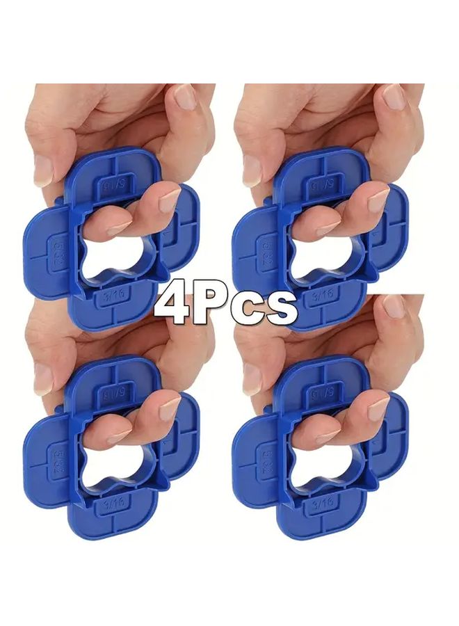 Blue Plastic Deck Spacer Rings 4 Pack Reusable Outdoor Wood Floor Installation Tools - Image 1