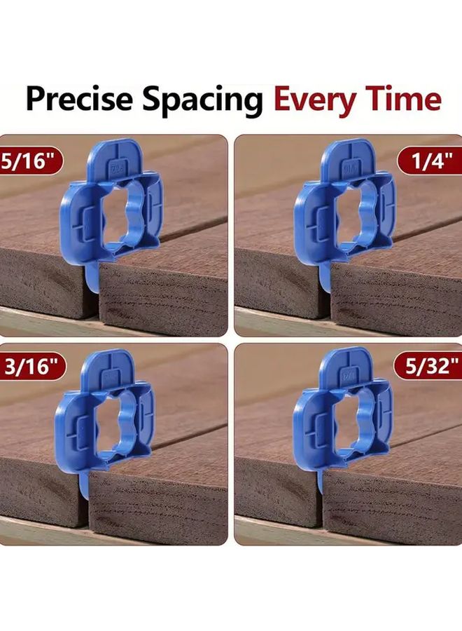Blue Plastic Deck Spacer Rings 4 Pack Reusable Outdoor Wood Floor Installation Tools - Image 4