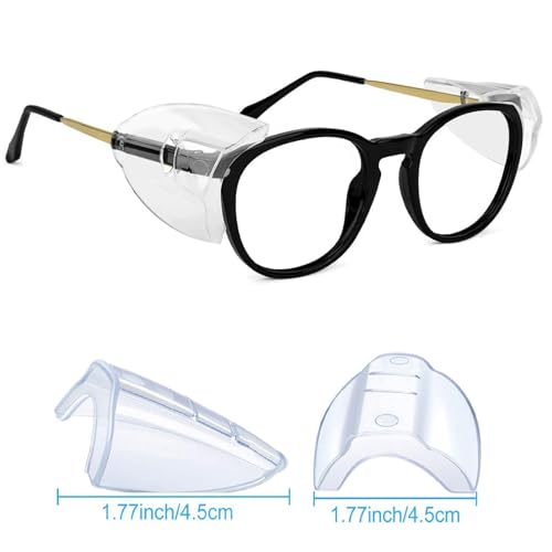 TRINENOX 5 Pairs Glasses Side Shields for Prescription Eyewear Fitting 5-10mm Temple Widths - Clear TPU Eye Protectors Reduce Dust, Particles & Splashes - Image 2