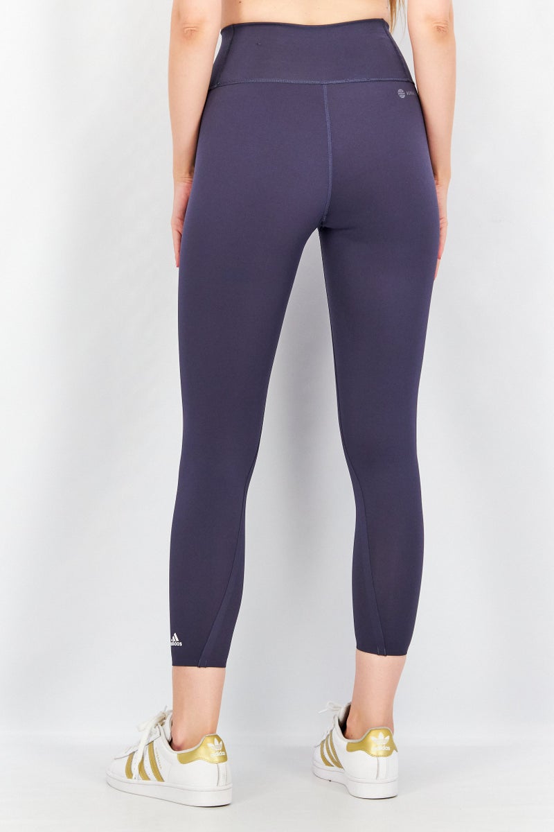 Adidas Women Tight Fit Brand Logo Running Leggings, Navy Blue - Image 3